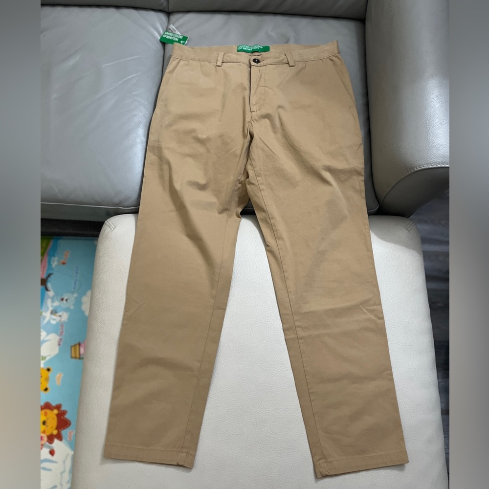 NWT-United Colors of Benetton Men’s Cropped Chino with Elastic Waist-EU 52/US 36